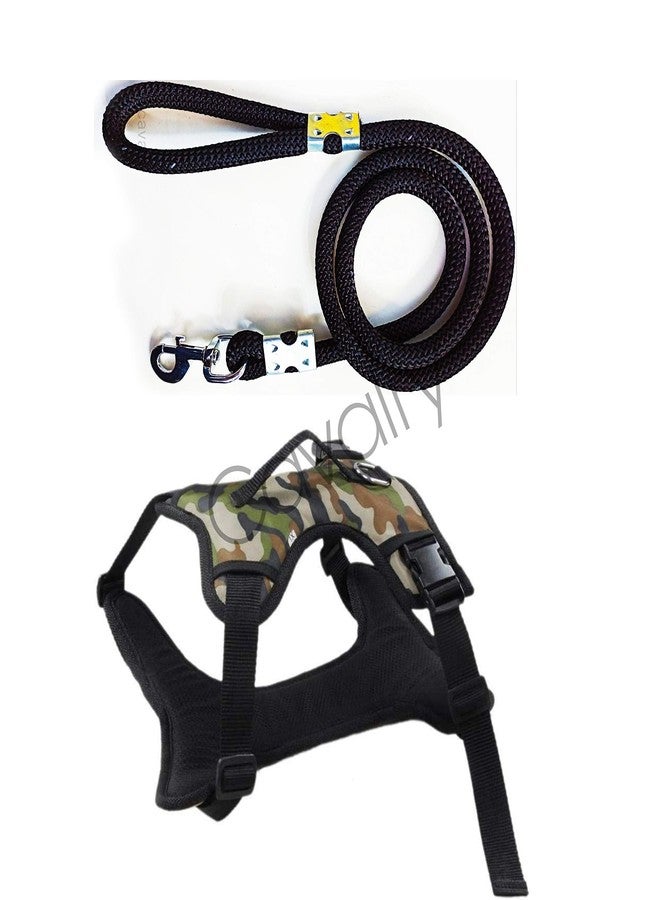 CAVALRY'S Adjustable Army Harness with Free Black Rope 15 MM (Chest Size: 27-32) for Large Size PET - Image 5